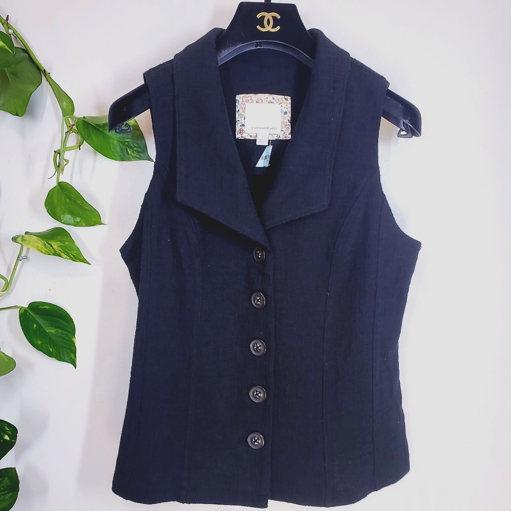 NWOT Ett:Twa x Anthro Eberhardt black vest top S - Picture 5 of 13